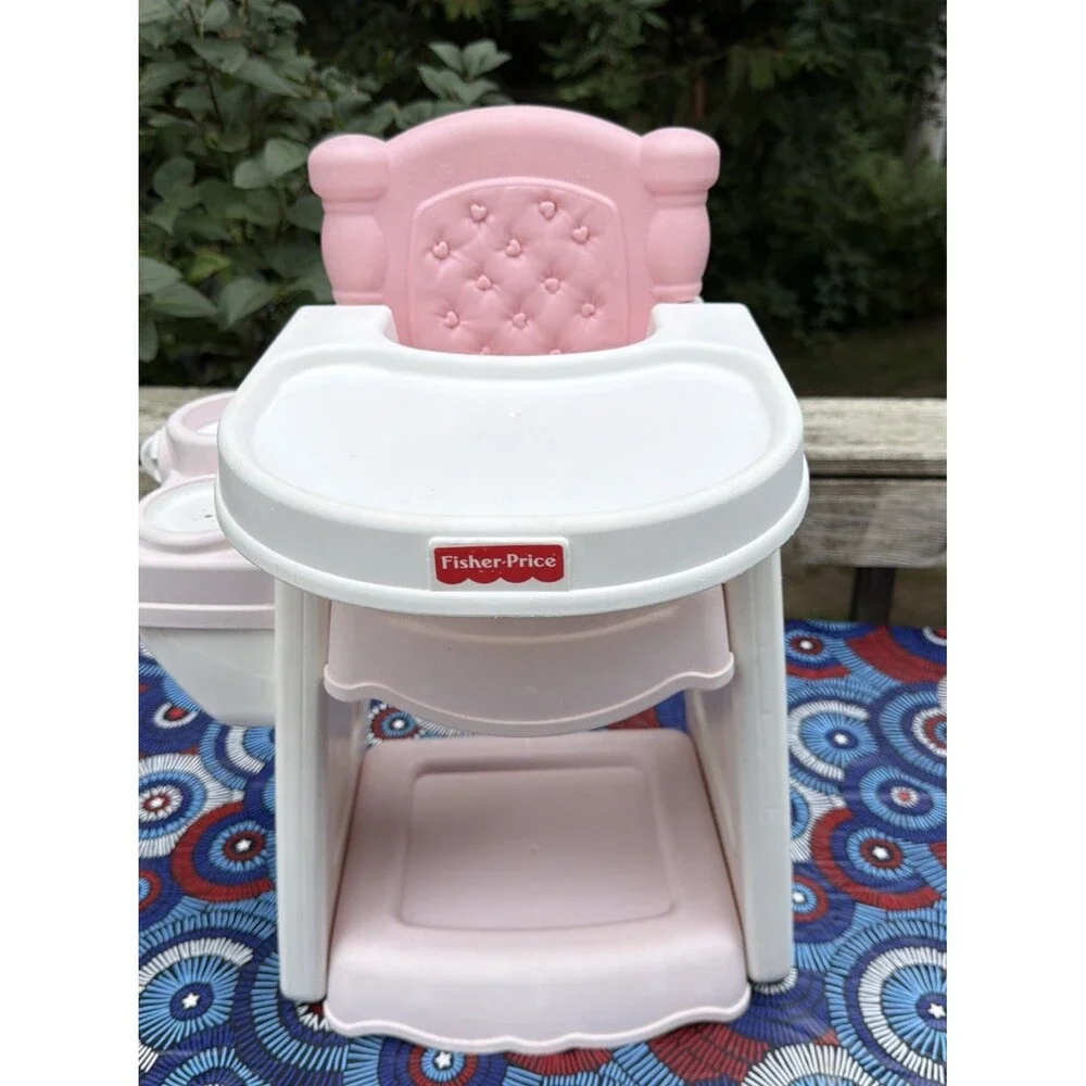Vintage Fisher Price 71777 “Rare” Caring Touch Pink Baby Doll High Chair